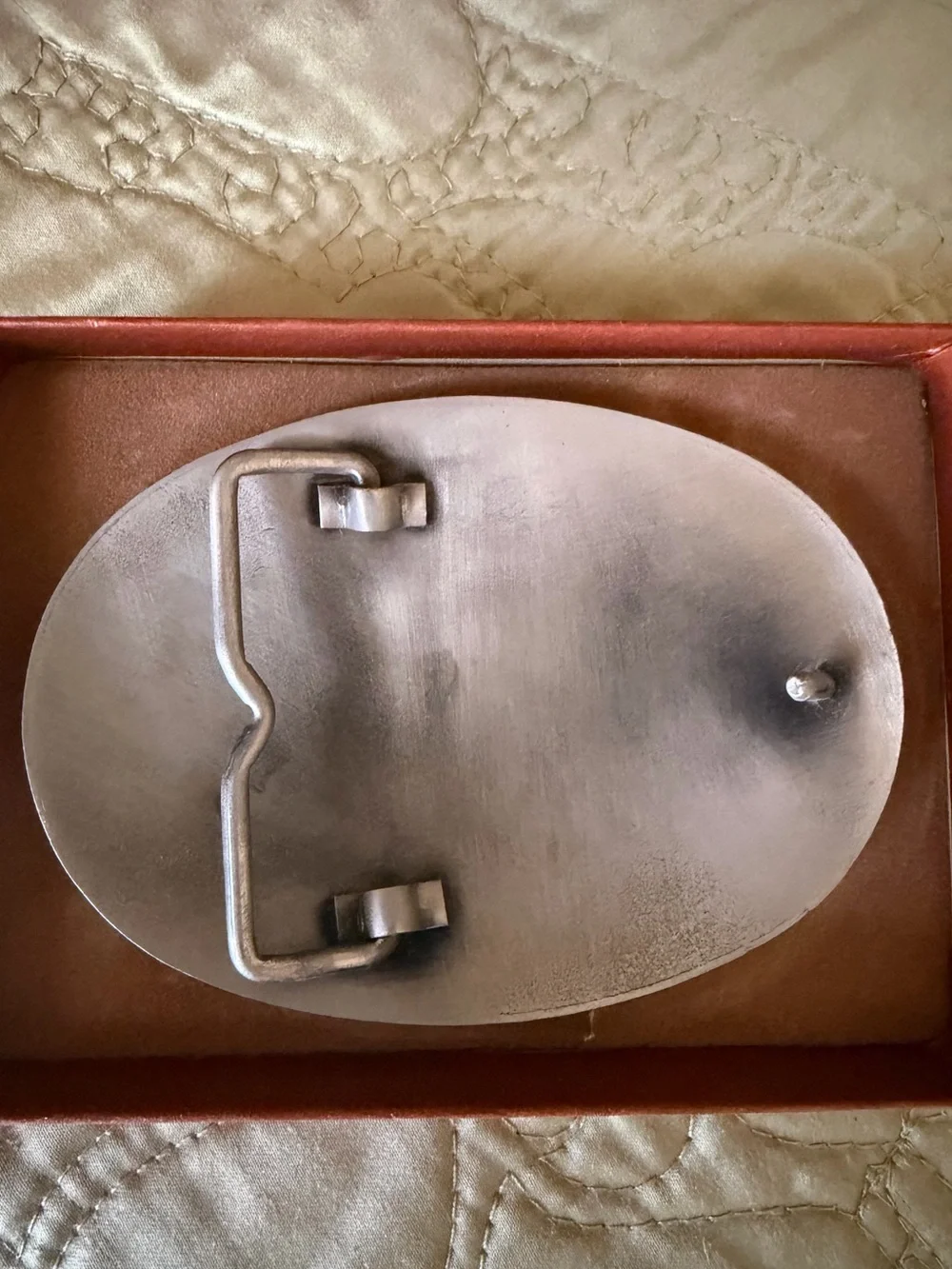 VTG 70s 80s Rawcliffe Solid Brass Rodeo Bronco Belt Buckle Antique Silver Tone
